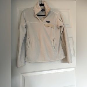 Patagonia Re-Tool Snap Pullover - white & beige - size medium